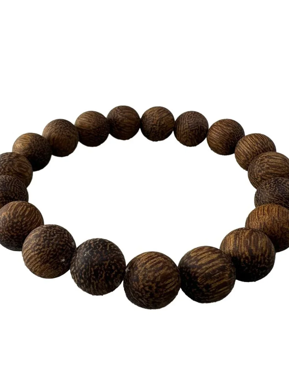 Natural Dark Agarwood Wood Bead Bracelet 10mm Chenxiang Meditation Prayer 9.8g